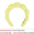 Light yellow-green thick padded sponge headband for face washing, size 17cm x 18cm - 30# Yellow Style
