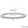 Silver stainless steel elastic beaded bracelet with 4mm beads and 16cm length - 4mm Silver Stainless Steel Bead Bracelet (KB161872-Z)