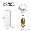 Short rectangular magnetic stick for cat eye nail polish art tool silver finish - CT-13 Short Square Cat Eye Magnet