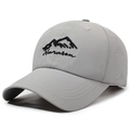 Quick-dry grey baseball cap with Narason mountain embroidery and laser-cut vents - Adjustable / Light Gray