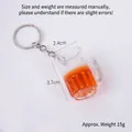 Porte-clés mini chope de bière orange de 3,7cm de haut avec design transparent - Cocktail Orange - Style Porte-clés