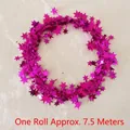 7.5m rose red star garland tinsel for festive party decoration and DIY wreaths - Rose Red