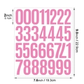 Set of 2-inch pink vinyl number stickers 0-9 for jersey labeling and organization - Pink