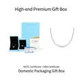 Set collana tennis e anello in argento S925 e moissanite con certificato GRA - 40cm+10cm / Collana in Moissanite Nera e Zirconia (Con Confezione Regalo LED e Certificato)