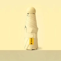 Creamy beige 5-fold compact capsule umbrella with UPF50+ protection label - 8-Rib Enlarged Vinyl Thickened / Milk Yellow