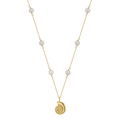 Gold conch shell pendant necklace with white pearls and sparkling zircon on S925 silver - 925 Silver / Gold