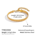 Detailed view of gold Cuban link bracelet with lobster clasp and size specifications - Gold Cuban Link Style (YYB023082)