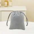 Soft grey velvet jewelry drawstring bag for gift packaging and storage protection - 7cm*9cm / Gray