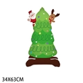 Ballon sapin de Noël en aluminium avec Père Noël et motif de renne 34X63CM - Petit sapin de Noël debout
