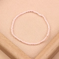 Handmade pink glass seed bead bracelet on soft fabric for a sweet and trendy look - Style 61-Light Pink White