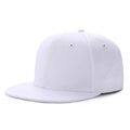 Detailed close-up showing stitching and fabric texture of a white flat brim hip-hop cap - One Size Adjustable (54-60cm) / White