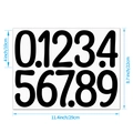 Detailed size specifications for 4-inch self-adhesive black vinyl number stickers 0-9 - Artistic Style Black