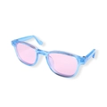 Cute pet sunglasses with blue transparent frames and pink tinted lenses for cats and dogs - Blue Pink Square