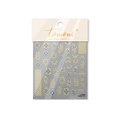 Pegatinas de uñas en relieve azul y dorado con diseño floral clásico modelo to 4243 - to4243-Nuevo Estampado Dorado