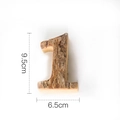 Natural birch wood number 1 decorative ornament with bark texture, 9.5x6.5cm size - Number 1