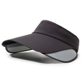Dark grey sun visor with retractable side panels and wide brim for outdoor sun protection - Adjustable / Dark Gray