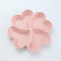 Pink clover-shaped fruit divider plate made of luxury plastic for stylish home serving - Pink-Clover Dish