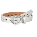 Cintura da donna argento in finta pelle con fibbia a cuore e motivi traforati - 105cm / Argento