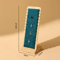 Detachable 12-Slot Bamboo Wood Necklace Stand Green