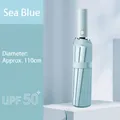 Sky Blue 12-rib automatic folding umbrella with UPF 50+ sun protection for 2-3 persons - 12 Bone Automatic Black Glue Sky Blue