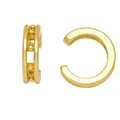 Zweilagige goldene Ohrmanschette mit Metallperlen im minimalistischen Geometrie-Stil - Stil C-Doppelschichtige Perle
