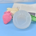 Blue silicone strawberry mold for DIY candles and soap with realistic fruit texture - Strawberry Shape Style