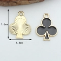 Poker club charm in gold brushed finish and black enamel for DIY jewelry making - Black Club【1.4CM×1.6CM】