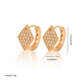Gold-plated rhombus hoop earrings for women featuring sparkling cubic zirconia stones - EH081 Rhombus Micro Pave