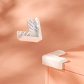 Paraspigoli in silicone a forma di L bianco crema per bambini con nastro adesivo - Forma a L Bianco Sporco