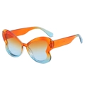 Occhiali da sole farfalla oversize alla moda con sfumatura arancione e blu - Sfumato Arancione Blu