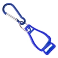 Blauer Mehrzweck-Handschuhclip mit passendem Aluminium-Karabiner und sicherem Haken - Blau