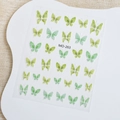 Pegatinas de uñas de mariposa verde en relieve modelo MO-263 con base adhesiva - Estilo de Mariposa Verde (MO-263)