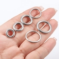 Anellini aperti in acciaio inossidabile lucidato in varie misure per gioielli fai da te - Anello senza Saldatura 2.0X10mm / Color Acciaio