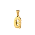 Collana in acciaio inossidabile dorato con ciondolo lettera G e finitura strutturata - Lettera G (Ciondolo Singolo)