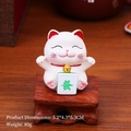 Mini resin Fortune Cat figurine holding Mahjong tile with FA character for car and desk - XY007C Prosperity Mahjong Lucky Cat