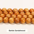 Polished Barbie Sandalwood round beads with natural golden grain for DIY jewelry - Barbie Sandalwood (Approx 8mm) / Approx 47 Pieces