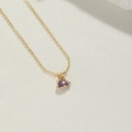 Golden necklace with a zircon-encrusted dinosaur pendant in elegant purple finish - Purple Zirconia Turtle