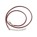 Cordon tressé rouge pour bijoux avec fermoir mousqueton réglable et chaîne d'extension - Marron