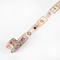 Vintage washi-tape met koffiezegels-thema voorzien van latte art en koffiepers - Eiland Koffie
