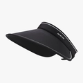 Women's foldable black wide-brim sun visor hat with ice silk UV protection fabric - Adjustable / 23H041 Style (Normal Windproof Rope) / Black