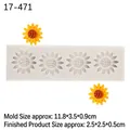 Silicone sunflower fondant mold with 4 cavities and dimensions for DIY cake decorating - Sunflower / Gray