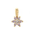Gold hexagon flower pendant with purple and clear zircon stones for necklaces - Flower June Pendant (Light Purple)