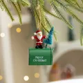 Cassetta postale natalizia in metallo verde con Babbo Natale e mini albero decorativo - Cassetta Postale Babbo Natale in Ferro Verde