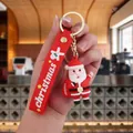 Santa Claus PVC keychain with red silicone wristband and golden metal lobster clasp - Santa Claus-5