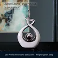 Modern abstract ceramic sculpture Morning Song in silver and white finish for home decor - Morning Song Short Style White Silver - Large