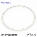 Minimalist ancient silver stainless steel stacked bangle inner diameter 68x3mm - 68mm Single Ring (KB209840-GC)