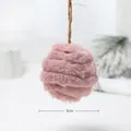 Rosafarbene Filzkugel als Weihnachtsanhänger mit Hanfseil und gerippter Struktur - Durchmesser 5cm/7g / Lila