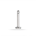 F136 titanium zilveren rechte labret met schroefdraad en zijgat voor piercing - 6mm Staaf Lengte (Accessoire 030)