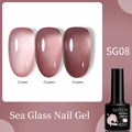 Esmalte LILY'CUTE Sea Glass SG08 rosa viejo con comparativa de cobertura de 1 a 3 capas - Rosa Viejo-SG08
