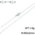 Minimalistische titaniumstalen ketting in zilver 650x2mm met karabijnsluiting - Zilveren Stijl (KN118244-Z)